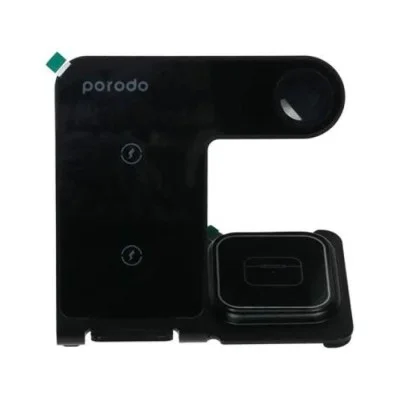 Porodo 3 In 1 Dual Coil Wireless Charging Dock - Black